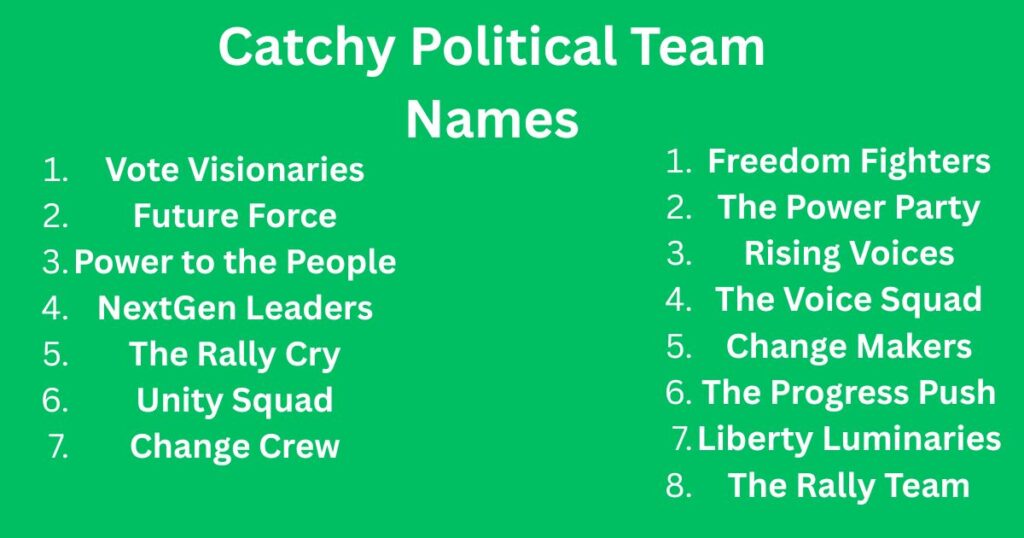 Catchy Political Team Names