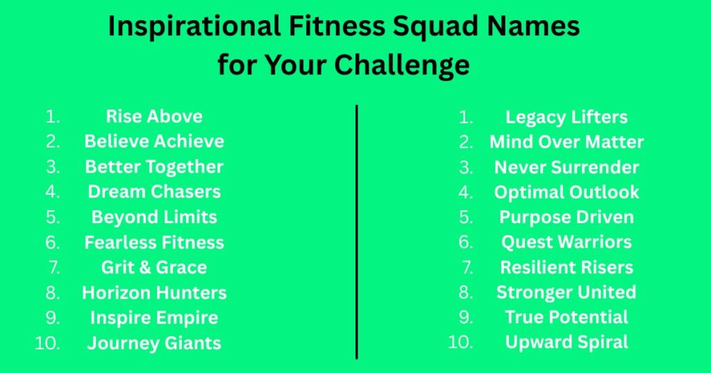 Inspirational Fitness Squad Names for Your Challenge