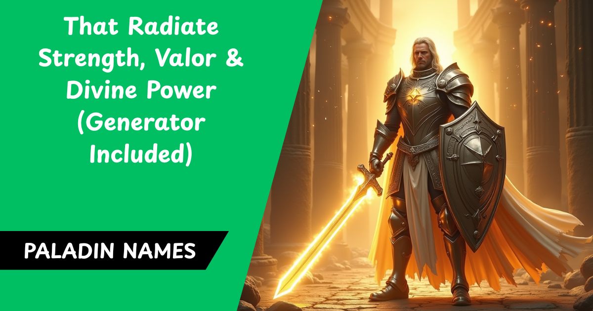 150+ Paladin Names That Radiate Strength, Valor & Divine Power (Generator Included)