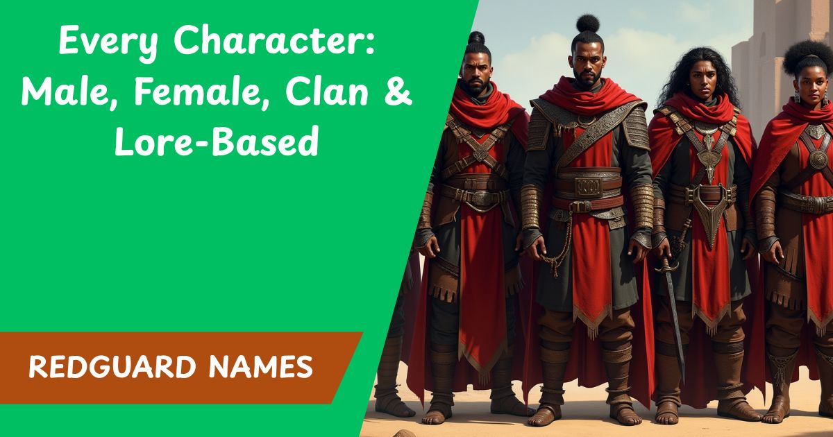 500+ Best Redguard Names for Every Character: Male, Female, Clan & Lore-Based