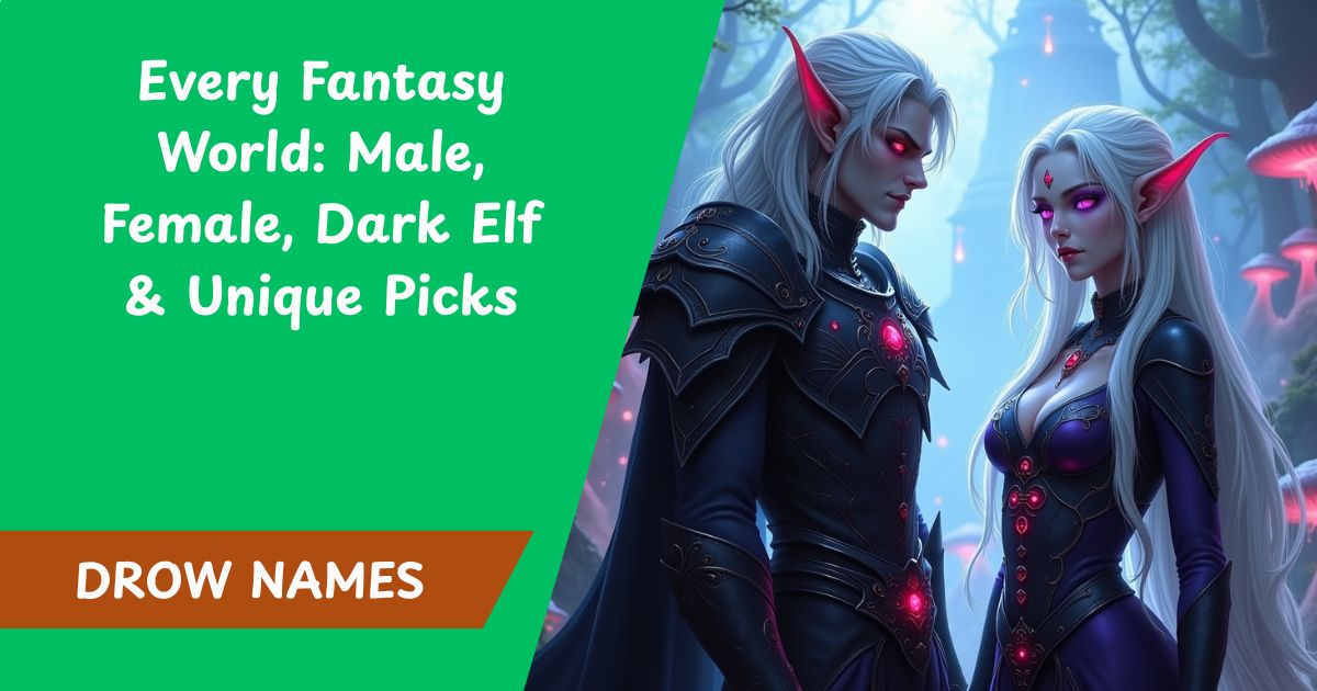 500+ Drow Names for Every Fantasy World: Male, Female, Dark Elf & Unique Picks