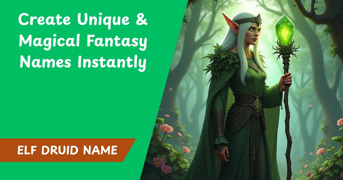 Elf Druid Name Generator for D&D – Create Unique & Magical Fantasy Names Instantly