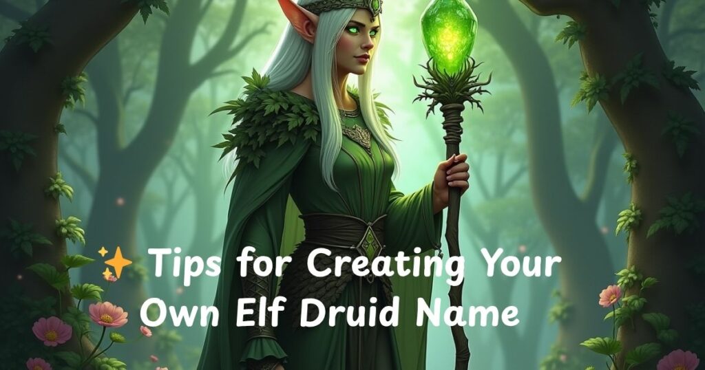 ✨ Tips for Creating Your Own Elf Druid Name