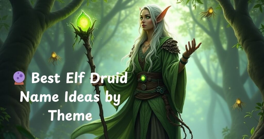 🔮 Best Elf Druid Name Ideas by Theme