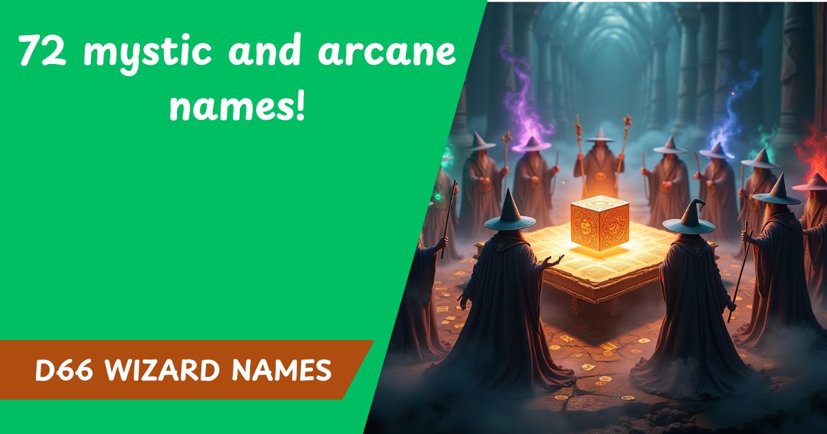 D66 Wizard names – 72 mystic and arcane names!