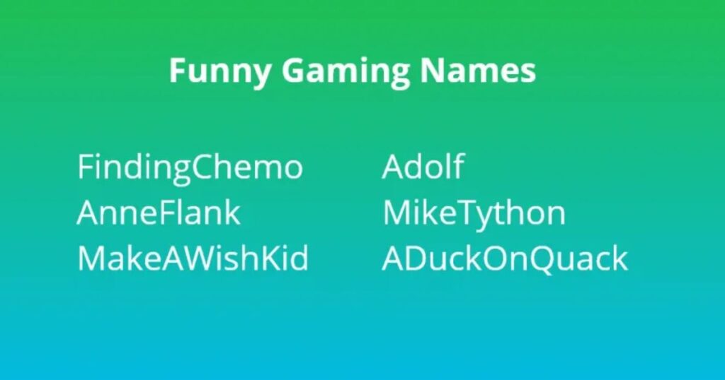 Funny Gamer Names for Women
